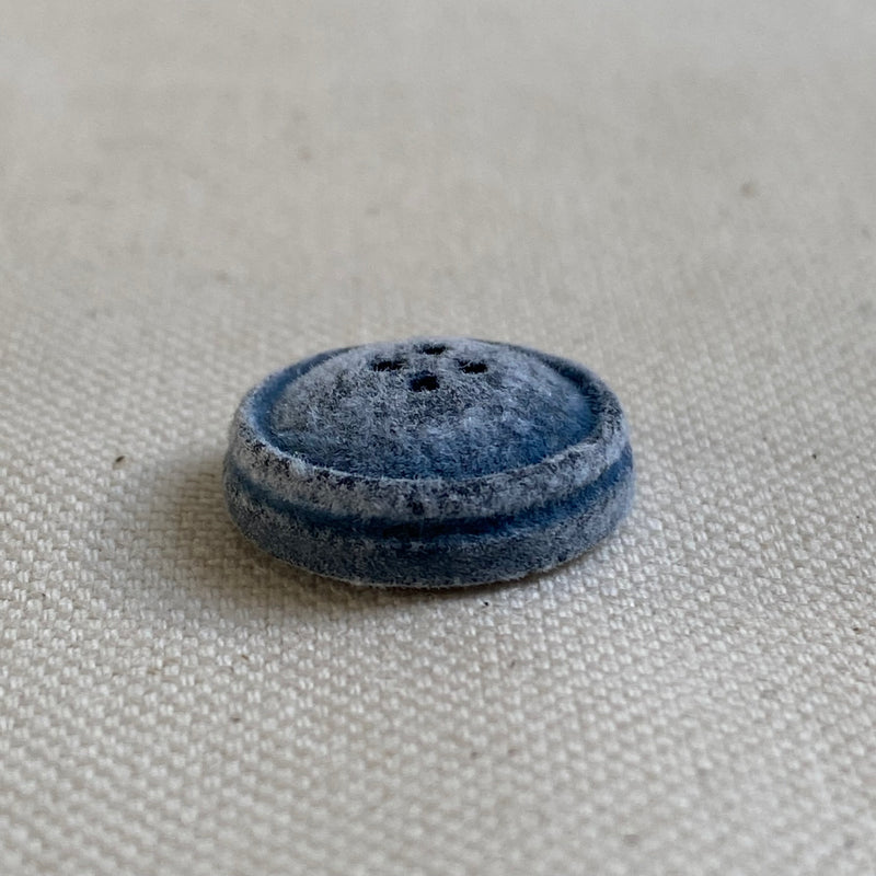 Recycled Cotton Button - Denim Blue Melange (18mm)