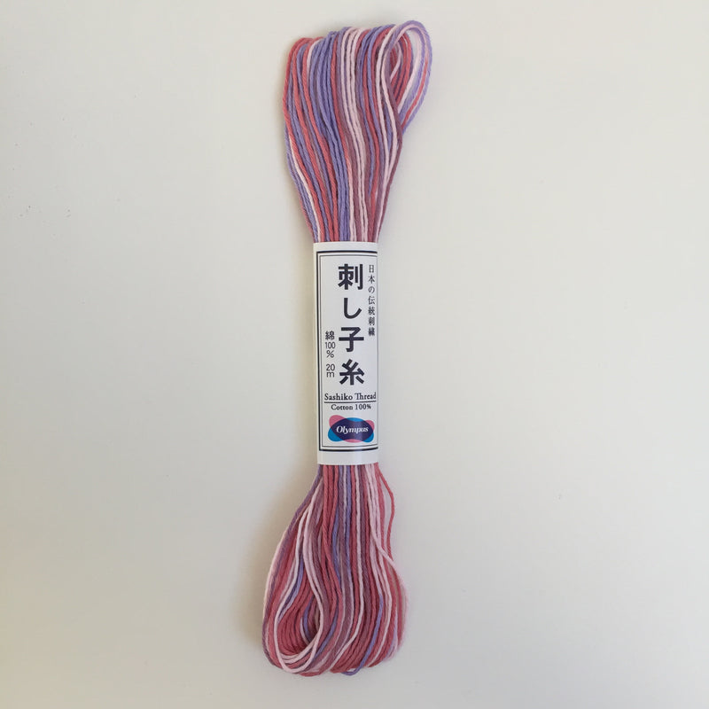 Olympus Japanese Sashiko Thread - 20m - Variegated Bubblegum (#73)