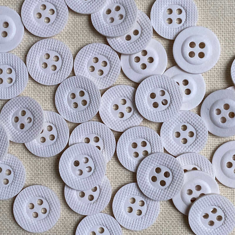 Recycled Cellulose Button - White (multiple sizes)