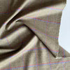 Wool Blend Ex-Designer Fabric - Windowpane Check - Green - Priced per 0.5 metre
