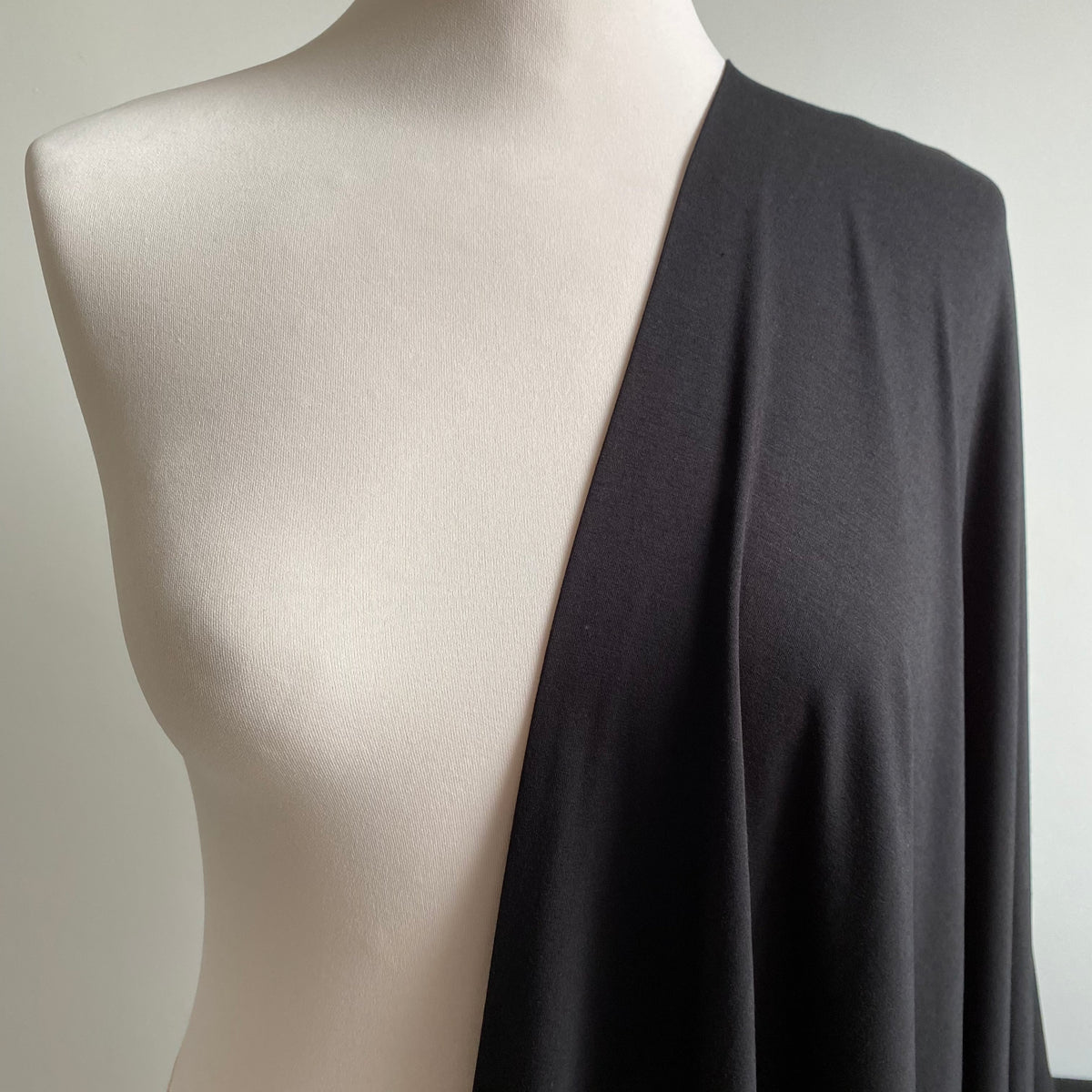 Bamboo Jersey Fabric - Black - Priced per 0.5 metre