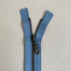 **MULTIPACK** YKK No. 3 Antique Brass Metal Zip with NATULON® Recycled Tape - Closed End - BLUE HERON