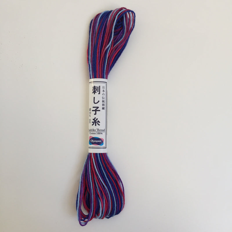 Olympus Japanese Sashiko Thread - 20m - Variegated Purples (#76)