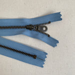 YKK No. 5 Antique Brass Metal Zip with NATULON® Recycled Tape - Closed End - BLUE HERON