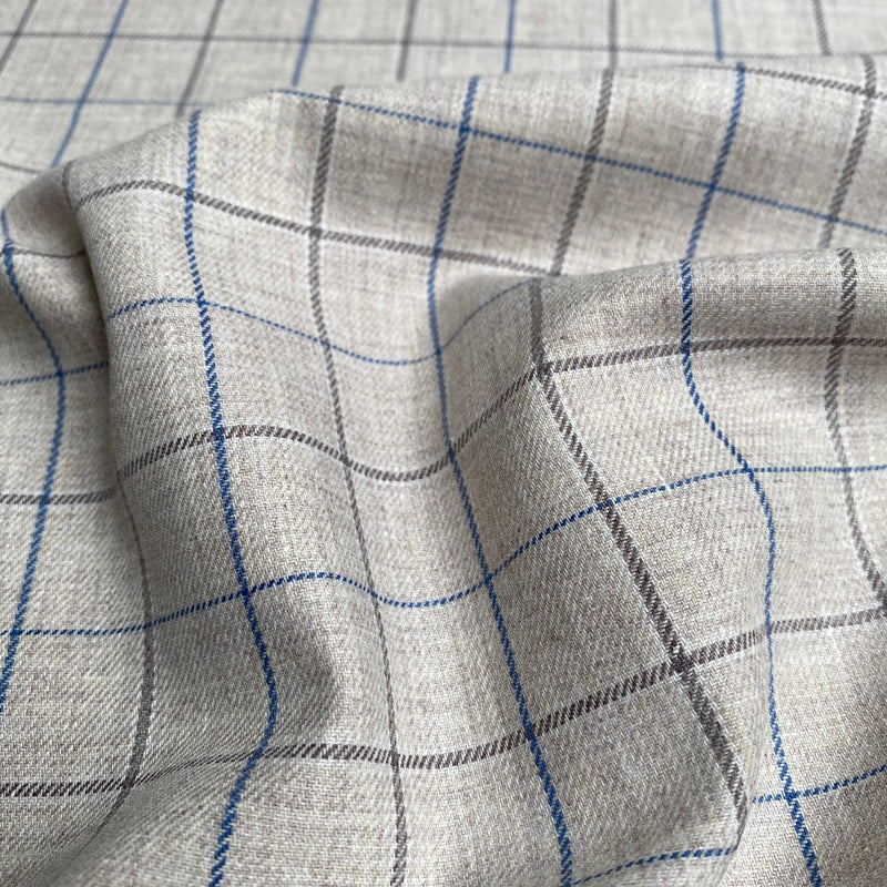 Recycled Flannel - Tartan - Sand - 0.5 metre