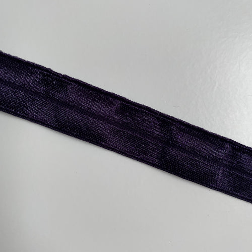 15mm Fold Over Elastic - Dark Purple