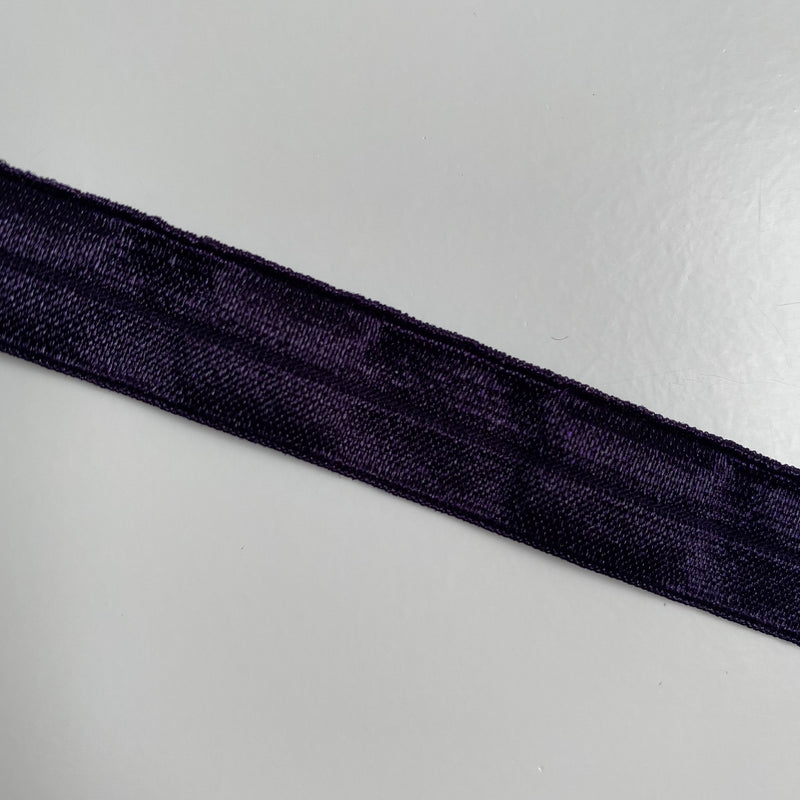 15mm Fold Over Elastic - Dark Purple