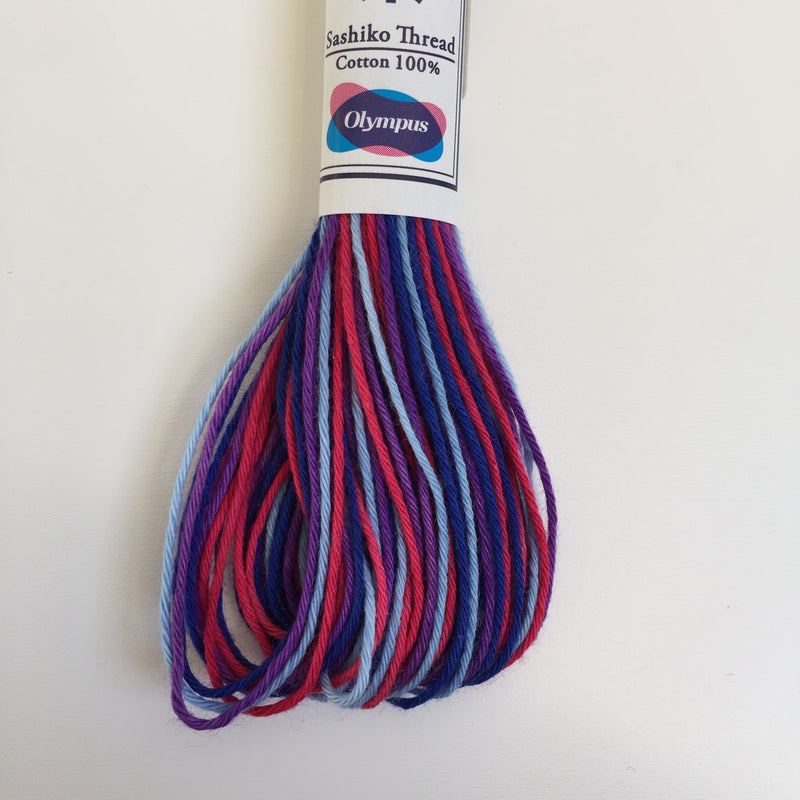 Olympus Japanese Sashiko Thread - 20m - Variegated Purples (#76)