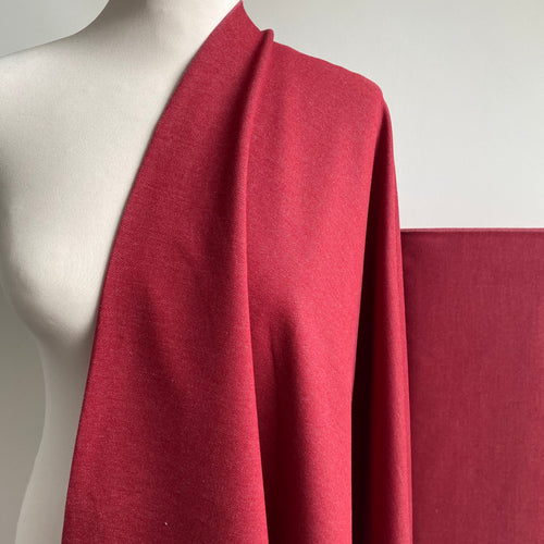 Organic Denim Look Stretch Fabric - Rumba Red - 0.5 metre