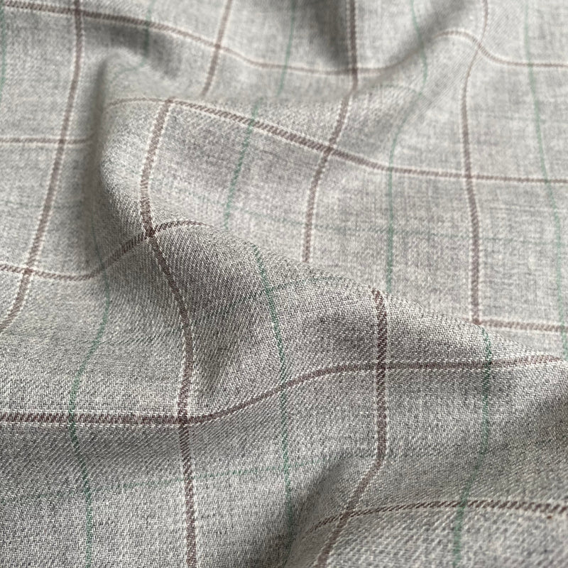 Recycled Flannel - Tartan - Stone - 0.5 metre