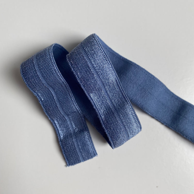 15mm Fold Over Elastic - Heron Blue