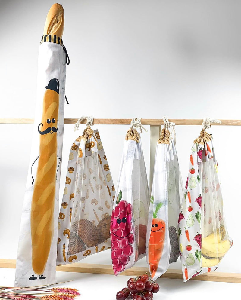 Fruit and Veg Shopping Bag Fabric Panel