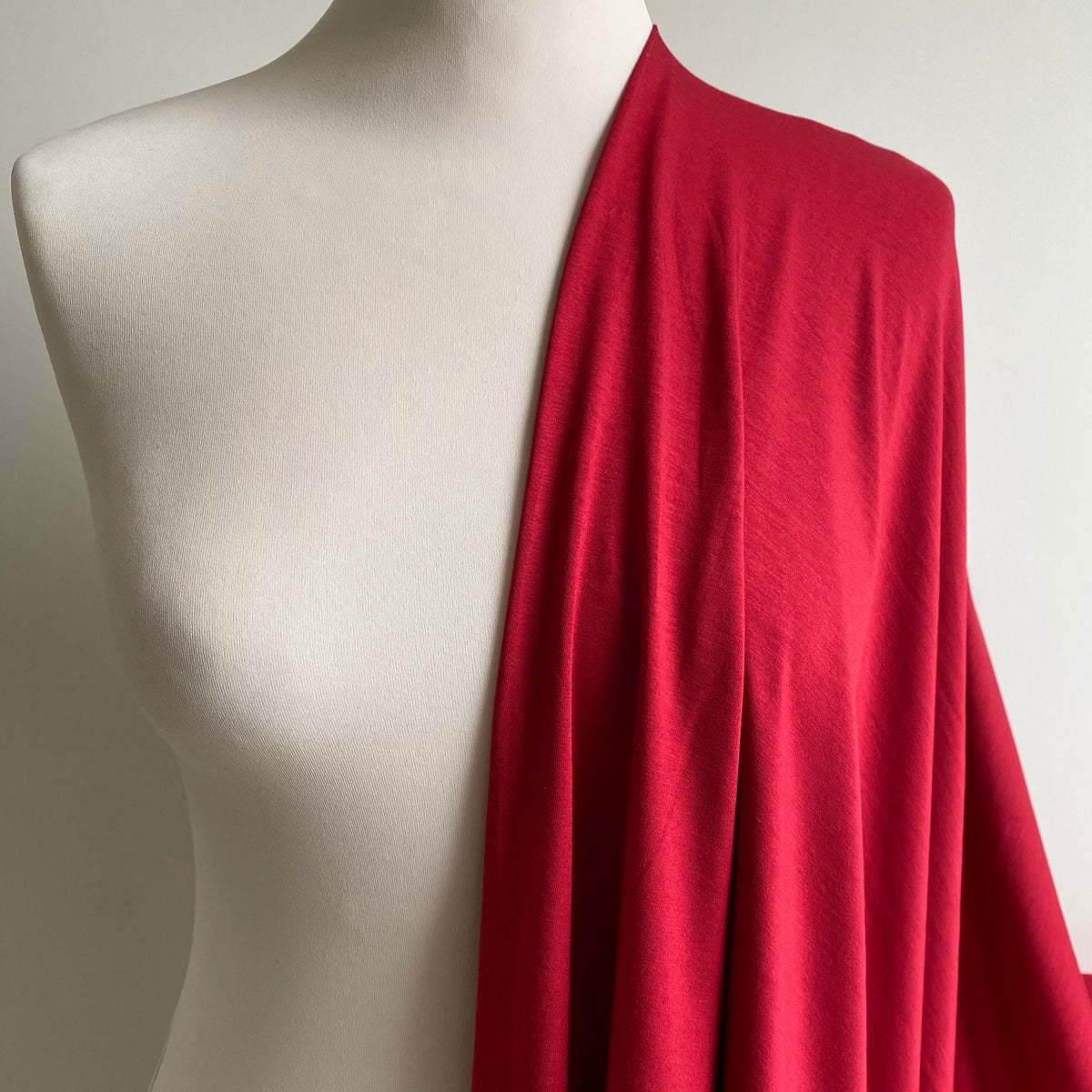 Bamboo Jersey Fabric - Red - Priced per 0.5 metre