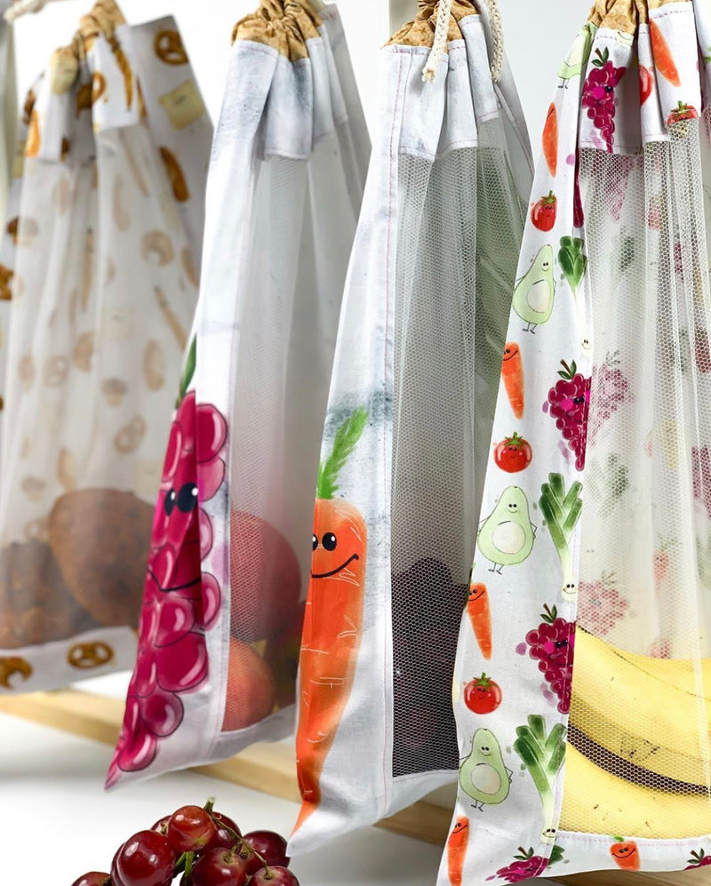 Fruit and Veg Shopping Bag Fabric Panel