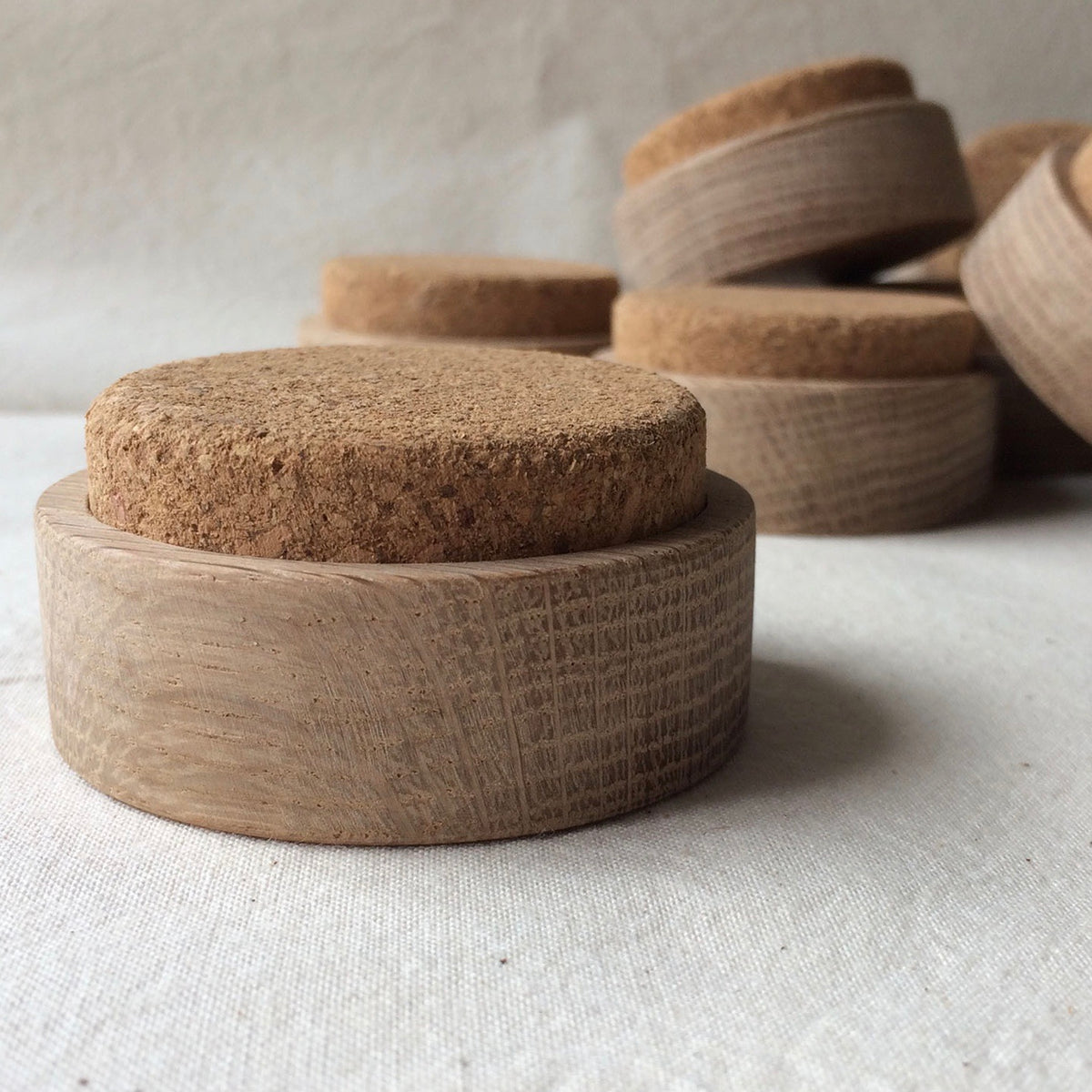 Cork Pin Cushion with Oak Base