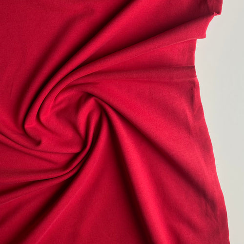 Organic Soft Sweat Jersey Knit Fabric - Red -  0.5 metre