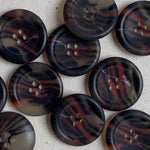 Recycled Fort Horn Button - Beige Red Melange (28mm)