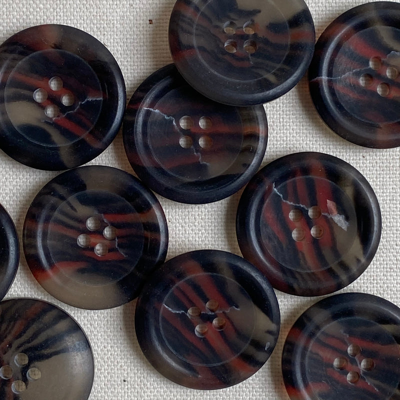 Recycled Fort Horn Button - Beige Red Melange (28mm)