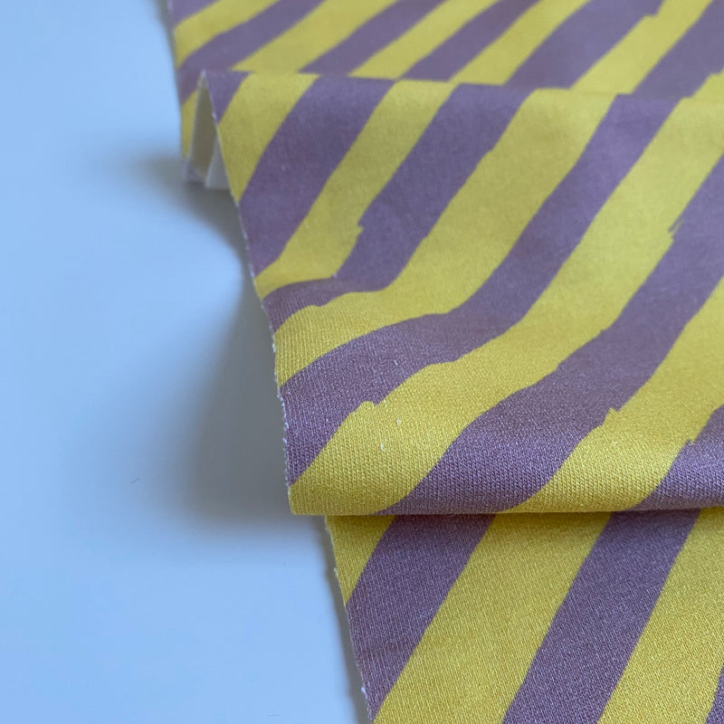 French Terry (looped back) - Lemon Candy Cane - 0.5 metre