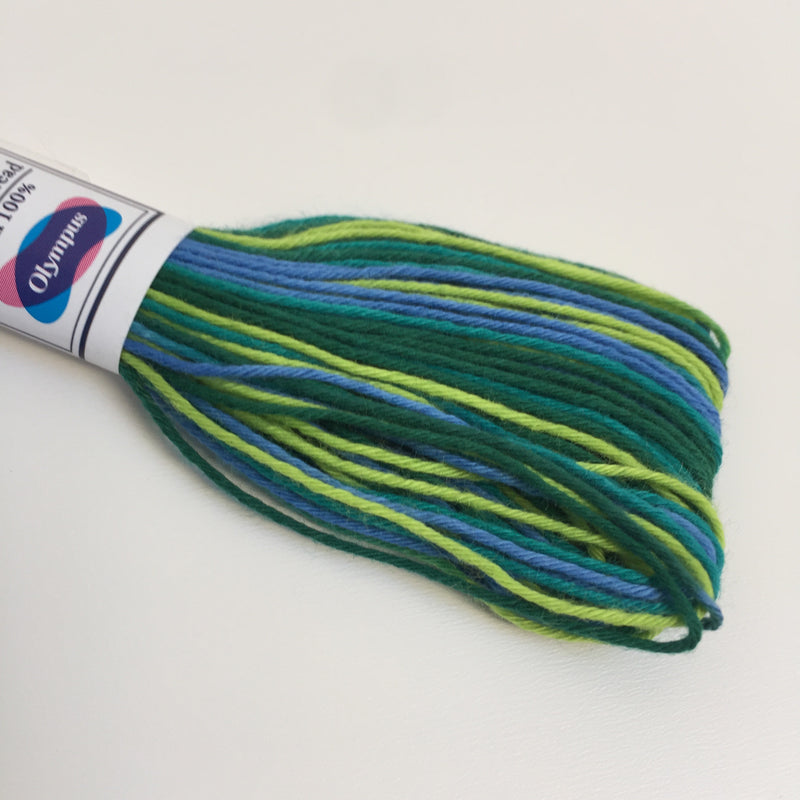 Olympus Japanese Sashiko Thread - 20m - Variegated Blue/Green (#77)