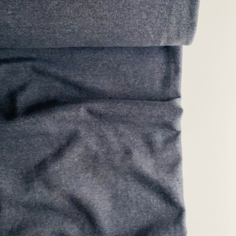Recycled Jogging Fabric - Dark Grey Melange - 0.5 metre