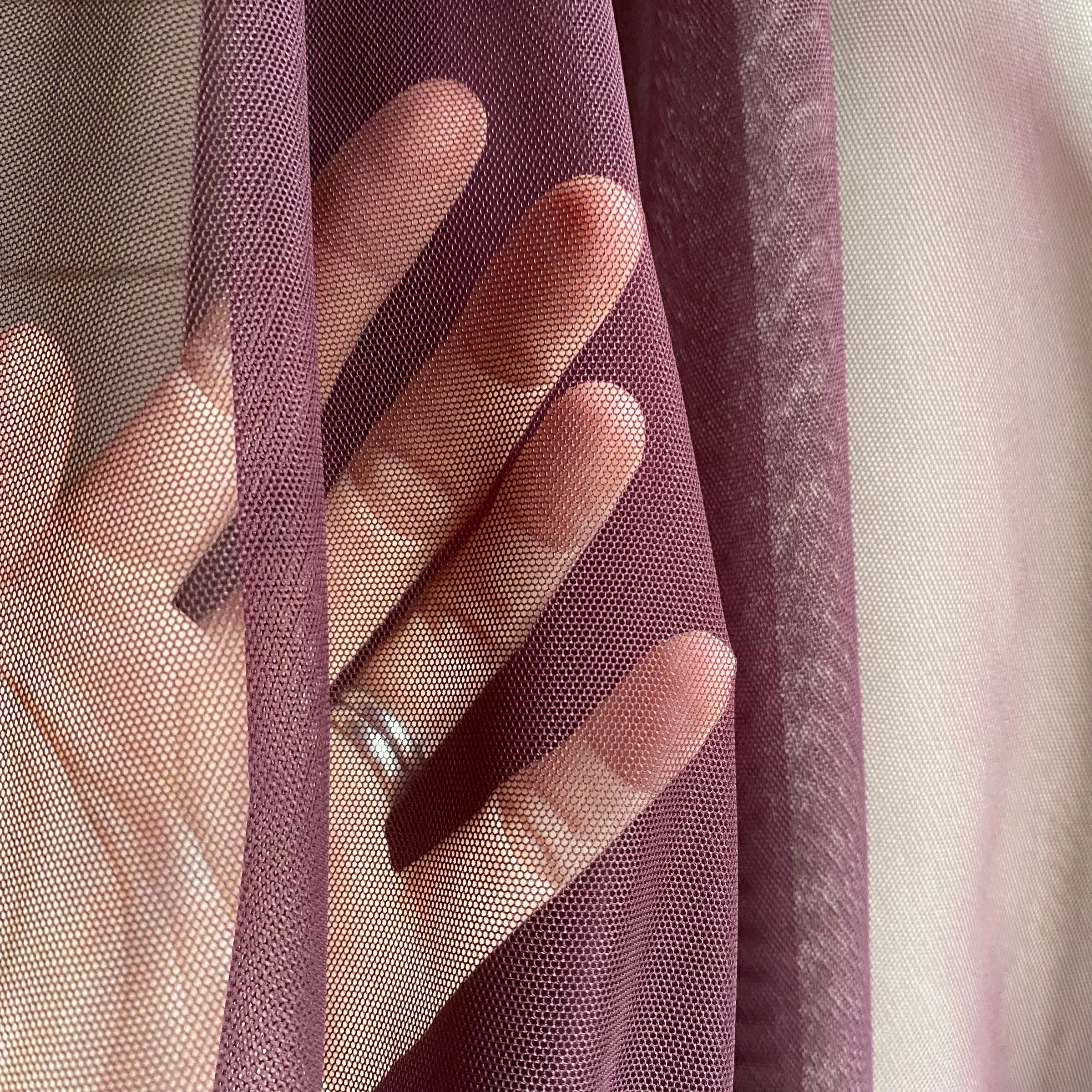 Recycled Stretch Mesh / Powernet with ROICA™ EF - Merlot - 0.5 metre ...