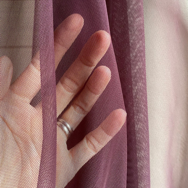 Recycled Stretch Mesh / Powernet with ROICA™ EF - Merlot - 0.5 metre