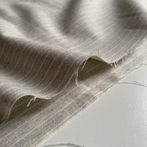 Organic Cotton Fabric - Light Grey / Stripes - 0.5 metre