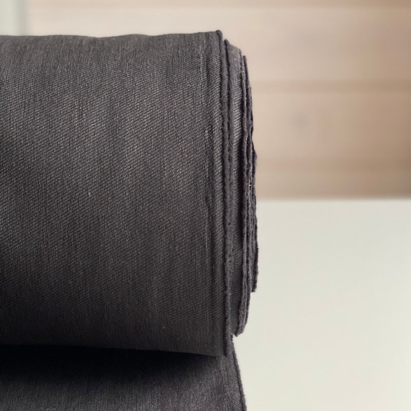 Polyester Twill Suiting - Ex-Designer Fabric - Onyx Black - 0.5 metre