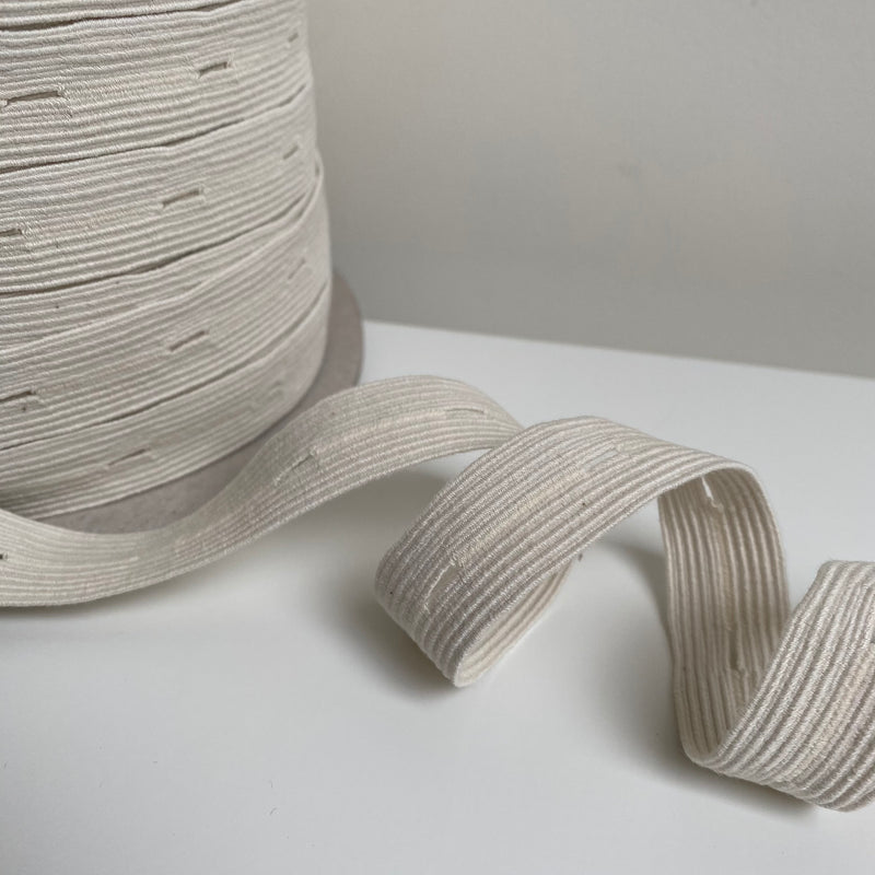 Organic Buttonhole Elastic - 18mm