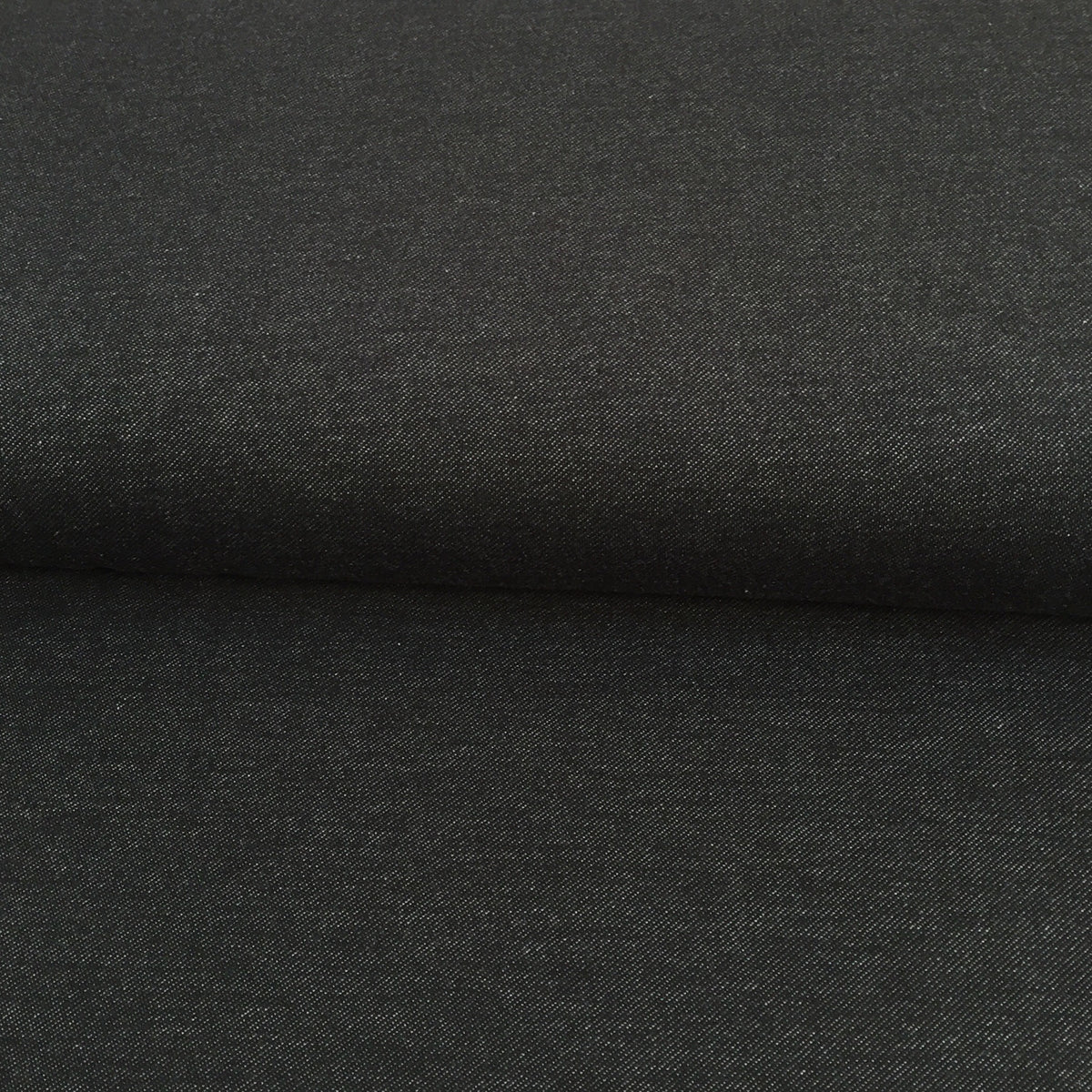 Organic Denim Look Stretch Fabric - Black - 0.5 metre