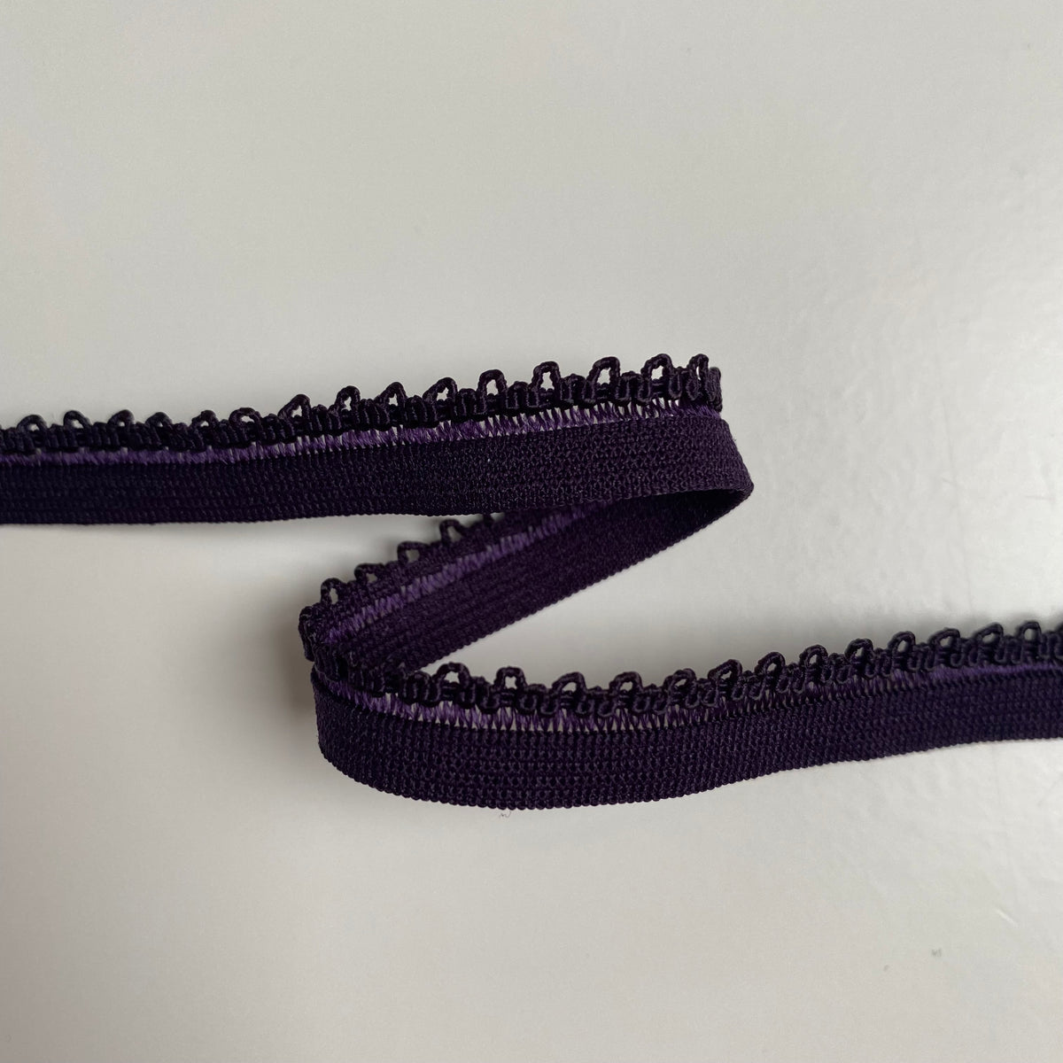 10mm Picot Elastic Trim - Dark Purple