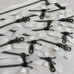 **MULTIPACK** YKK No. 3 Antique Brass Metal Zip with NATULON® Recycled Tape - Closed End - VANILLA