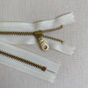 **MULTIPACK** YKK No. 3 Gold Brass Metal Zip with NATULON® Recycled Tape - Closed End - VANILLA