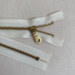 **MULTIPACK** YKK No. 3 Gold Brass Metal Zip with NATULON® Recycled Tape - Closed End - VANILLA