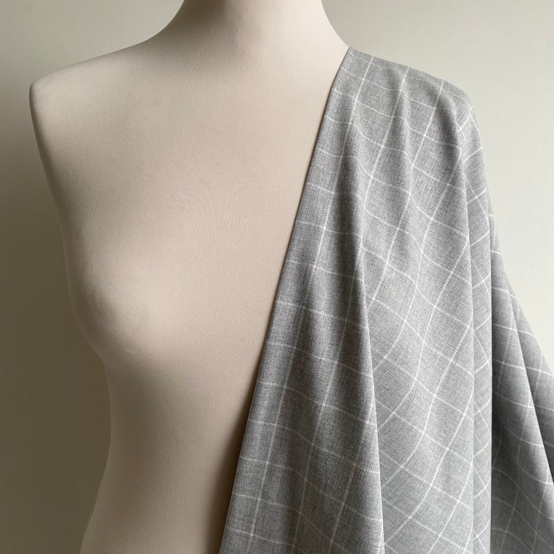 Recycled Flannel - Tartan - Light Grey - 0.5 metre