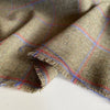 Wool Blend Ex-Designer Fabric - Windowpane Check - Green - Priced per 0.5 metre