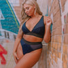 Maris Bralette Sewing Kit - Navy Blue Flock Dot