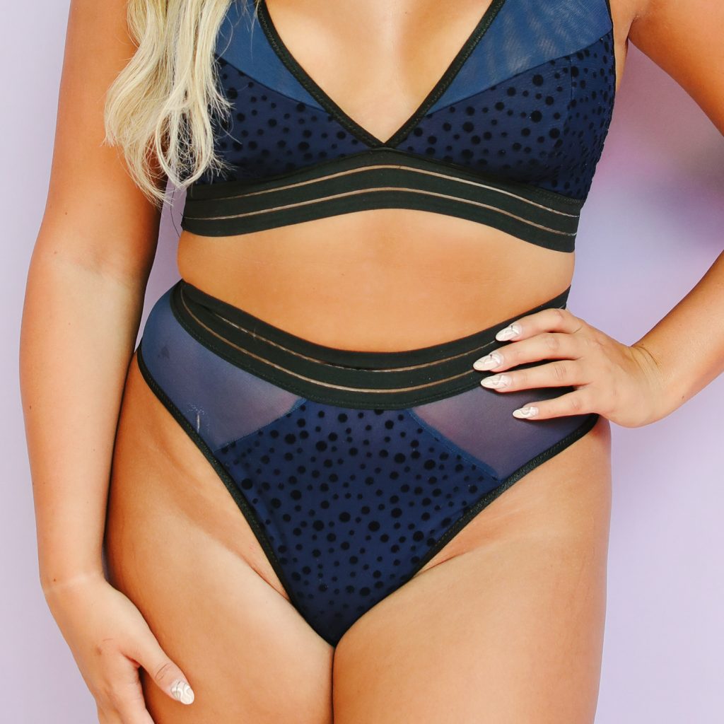 Maris Panty Sewing Kit - Navy Blue Flock Dot