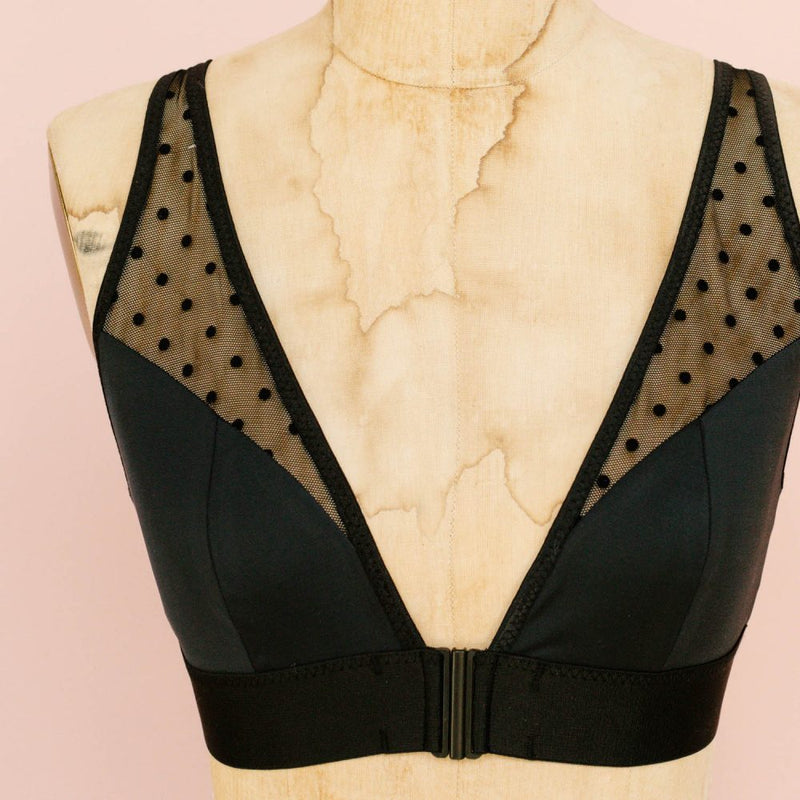 Maris Bralette Sewing Kit - Black Flock Dot