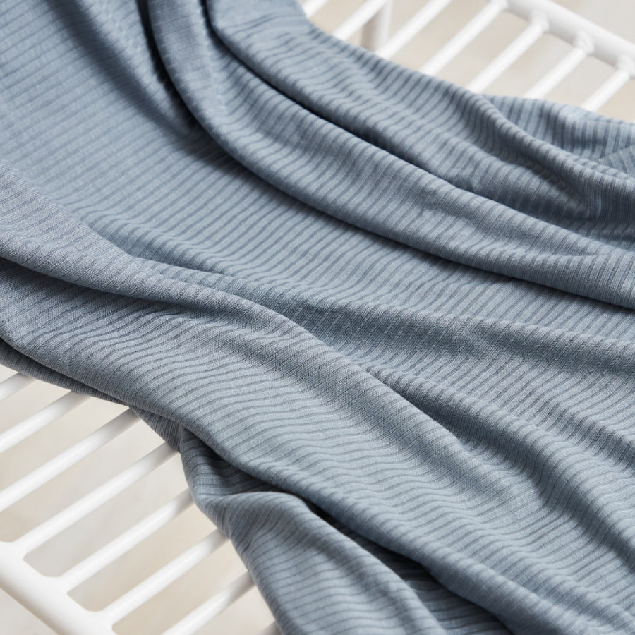 Derby Ribbed Jersey with TENCEL™ Modal Fibres - Sky - 0.5 metre