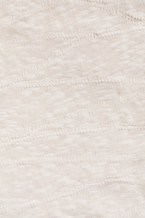 Organic Slub Jacquard Knit - Creamy White - 0.5 metre