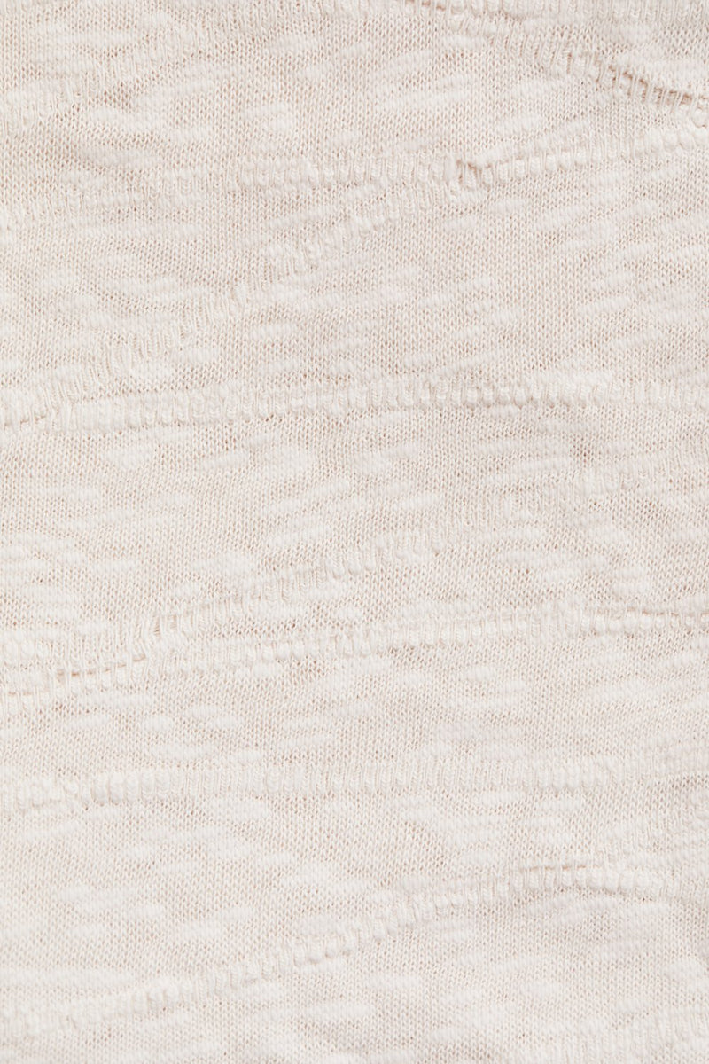 Organic Slub Jacquard Knit - Creamy White - 0.5 metre