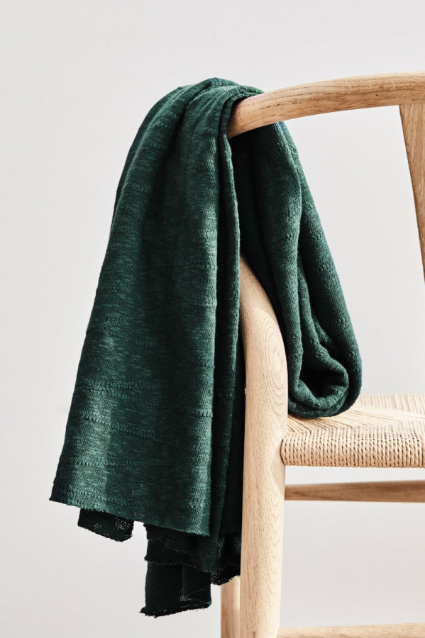 Organic Slub Jacquard Knit - Bottle Green - 0.5 metre