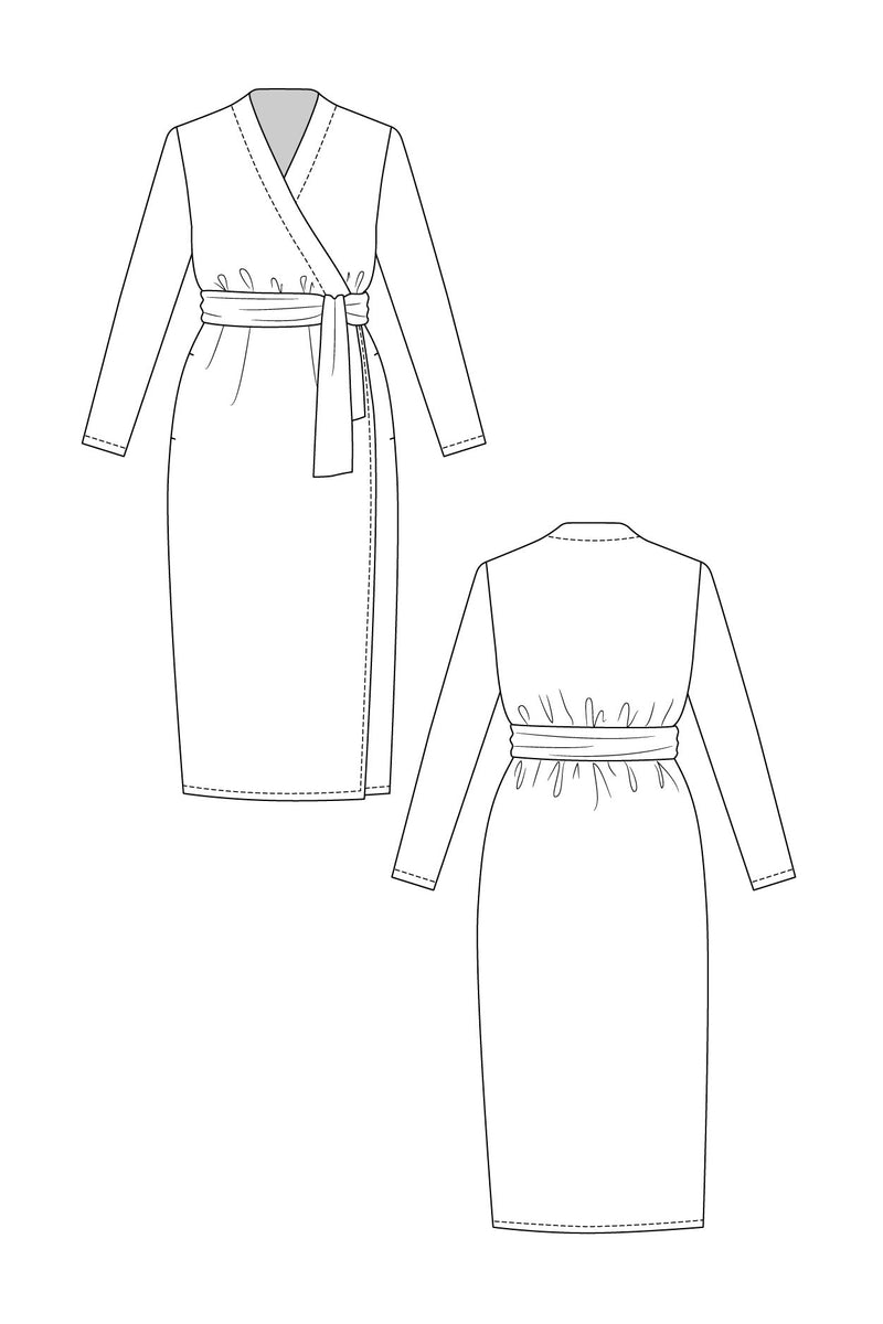 Olivia Wrap Dress Sewing Pattern by Named Clothing