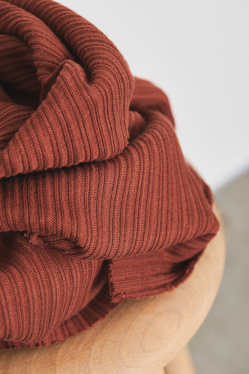 Organic Selanik Knit Fabric - Sienna - 0.5 metre