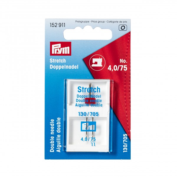 Prym Stretch Twin Sewing Machine Needle, Size 75/4.0