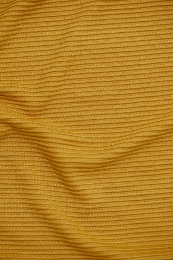 Self-Stripe Ottoman Knit - Amber - Priced per 0.5 metre