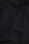 Self-Stripe Ottoman Knit - Black - Priced per 0.5 metre