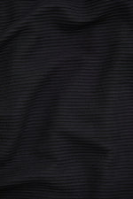 Self-Stripe Ottoman Knit - Black - Priced per 0.5 metre